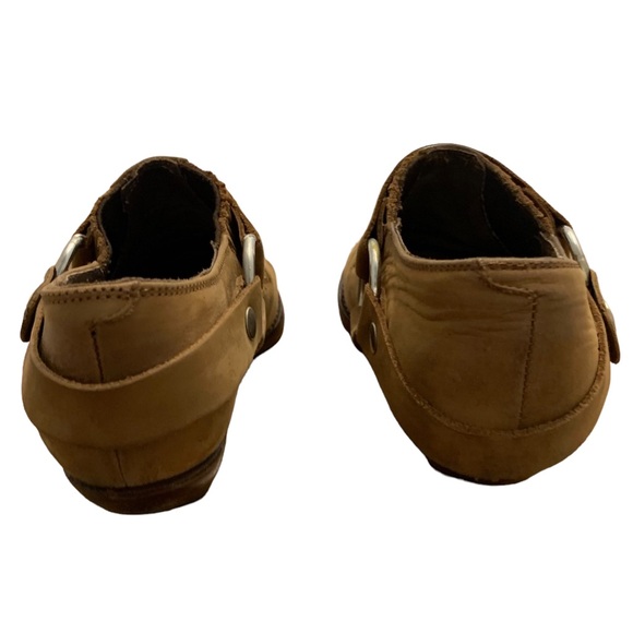 Vintage harness western cowgirl cowboy brown leather ankle boots booties shoes - Picture 4 of 7